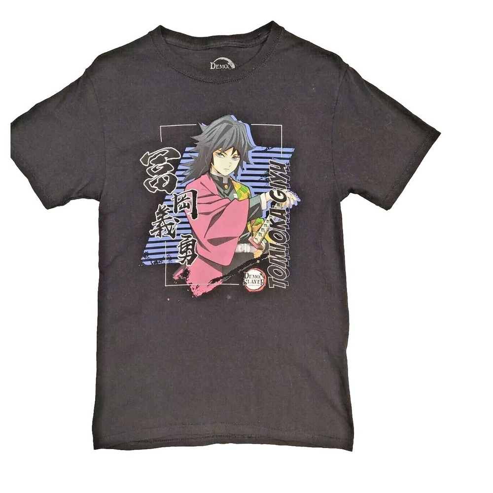 Anime Demon Slayer T-shirt Unisex‎ Small Black With Graphics